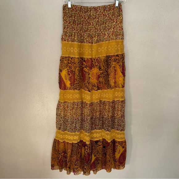 envy Dresses & Skirts - Envy Multicolor boho Floral Maxi strapless dress